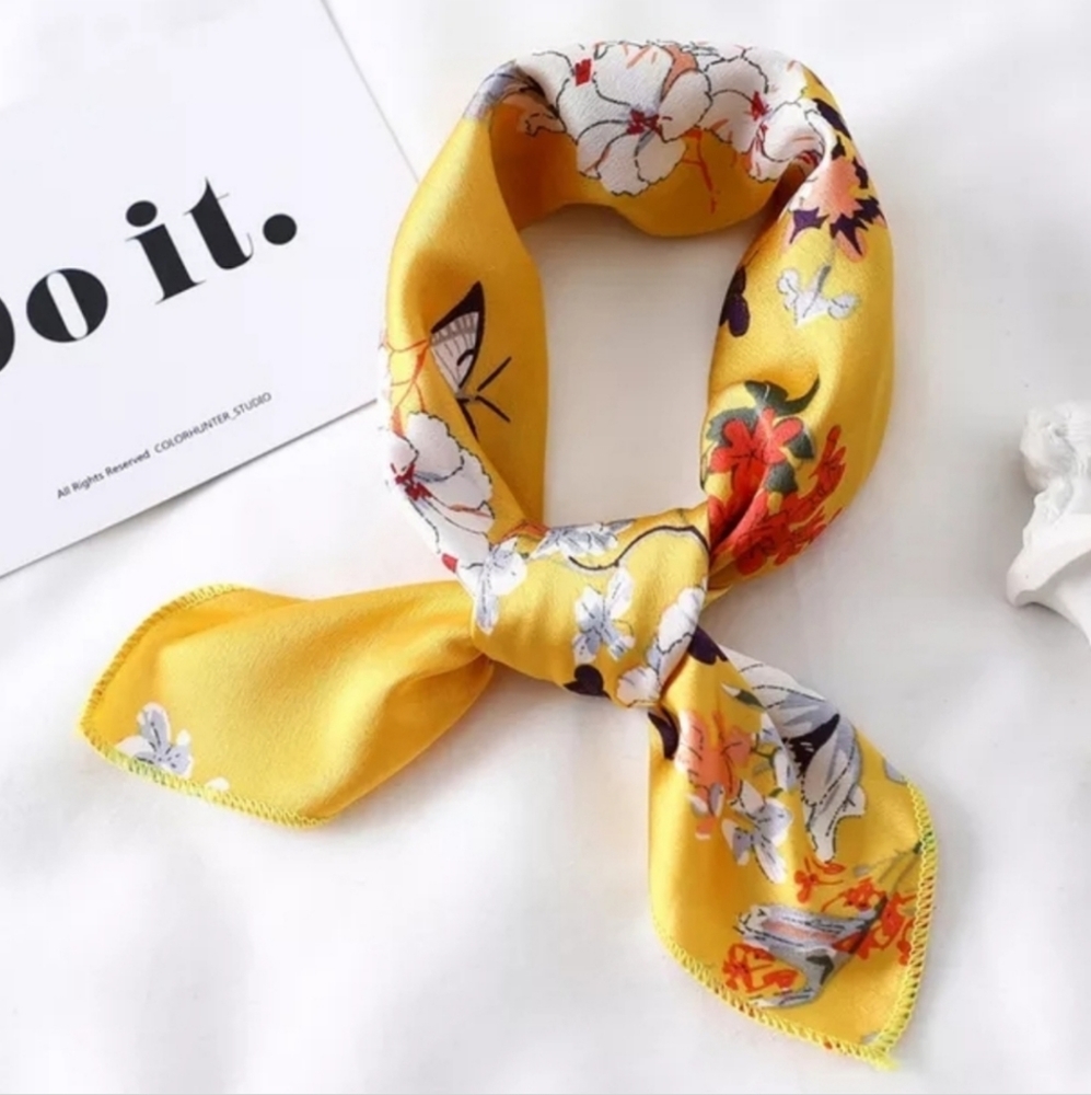 Silky Scarf For Head Bag Neck Hair Ponytail Wrist 18inx18in